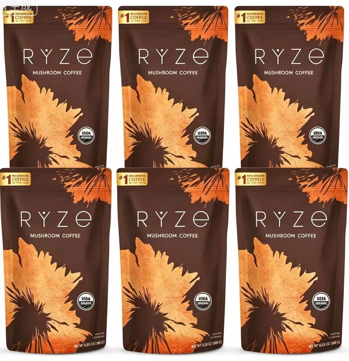 1-6 Pack Organic Ryze Coffee 30 SERVINGS Instant Coffee New FREE