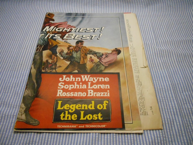 MOVIE PRESSBOOK "JOHN WAYNE-SOPHIA LOREN LEGENDS OF THE LOST"