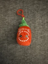 Sriracha Sauce Plush Keychain 4”