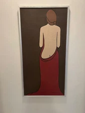 ANNETTE RAWLINGS Original Vintage Signed Modern Female Figure Portrait Serigraph