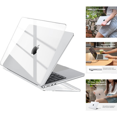 Kompatibel für MacBook Air 15 Zoll Hülle Ultradünne Glatt Hartschale Schutz