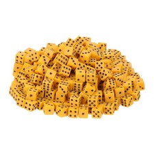 150 Pcs Yellow/Black Mini Dice 8mm/0.31" Acrylic Game Dot Square Dice