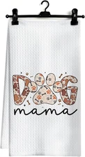 Dog Mama Kitchen Dish Towels, Dog Mom Gifts for Women, Dogs Lover Owner Gifts Ha