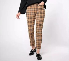  CM2991 Susan Graver Weekend Regular Printed French Knit Ava Slim Ankle Pants S