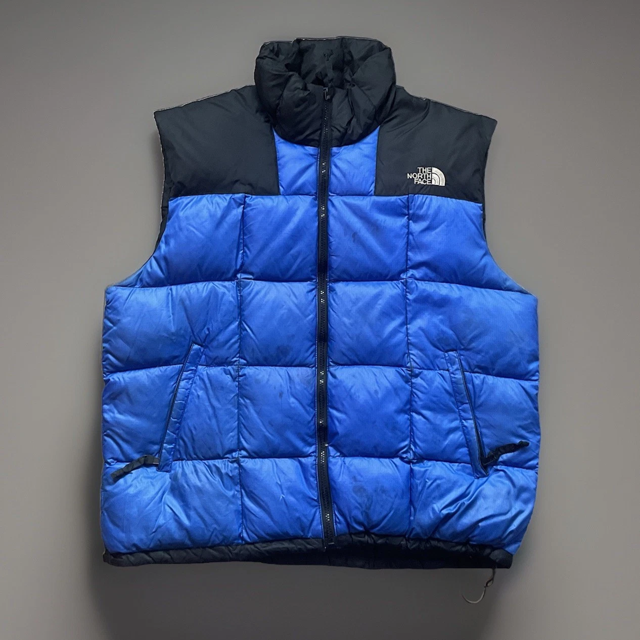 Vintage The North Face Down Puffer Vest Blue Black Men’s Large Outdoors Gorp Ski