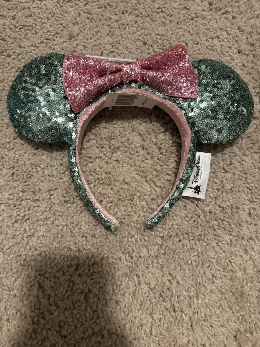 Disney Pink and Teal Sequin Minnie Mouse Ears Disney~Parks Aqua Teal Minnie Mouse Ears Sequin Pink Sugar  main image 4