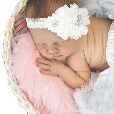 Christening Headbands Baptism With Bows Infant Baby Girl Hair Accessories