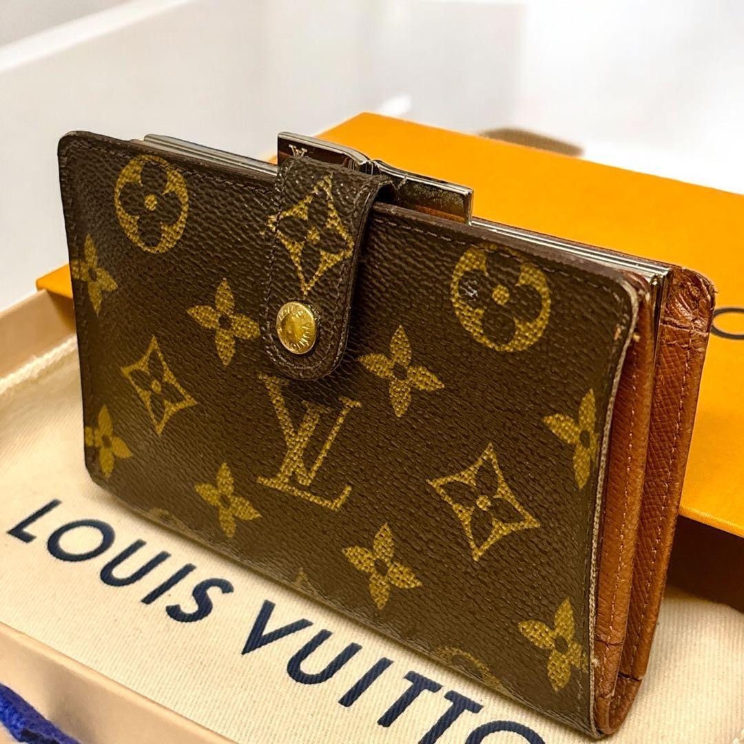 Louis Vuitton Monogram Bi fold Wallet Porte Monnaie Bi Viennois Coin Purse From