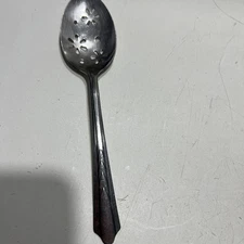 Ekco ︱Slotted ︱Serving Spoon ︱Stainless︱ EKS7 ︱Chevron︱Vintage︱8 1/4