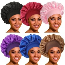 Satin Bonnet Silk Sleep Cap Hair Wrap Night Head Cover Elastic Band Curly Hair
