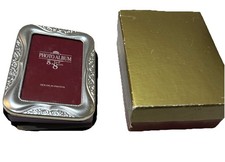 Vntg Mini Photo Album Embossed Ornate Silver Plated Holds 50 Photos 2x3OrgnlBox