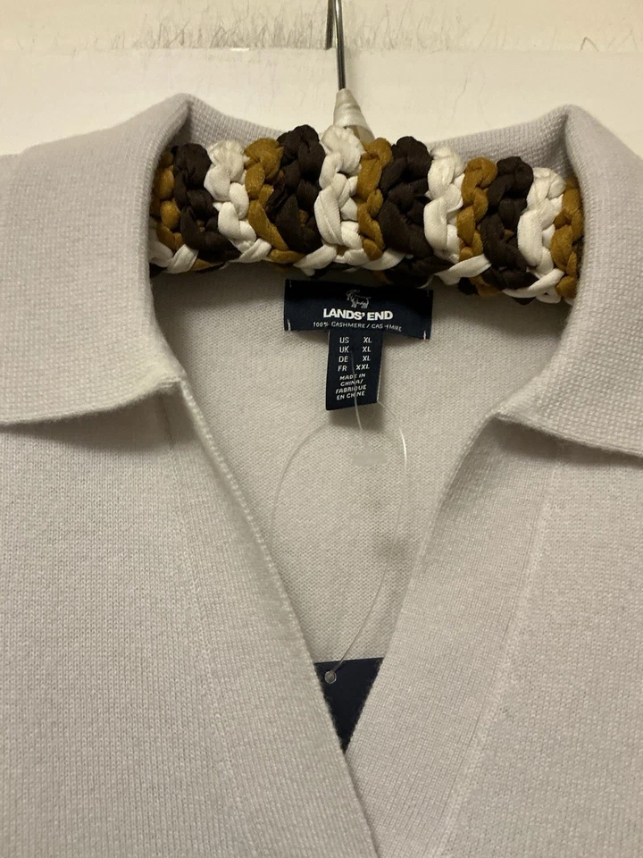 Lands' End Collared Long Sleeve Cashmere Jumper Size Xl New With Tags. - Image 3 of 4
