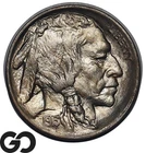 1913 Buffalo Nickel Type 1, Mound Variety First Year Issue Solid Gem BU
