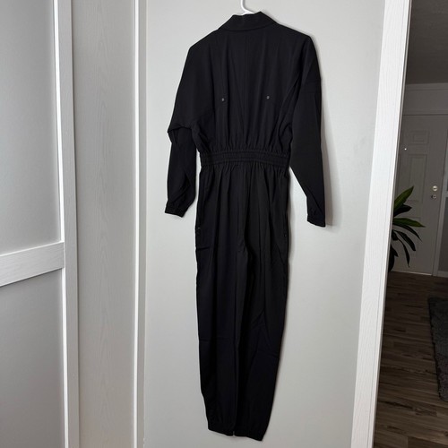 Steve Madden Tommi Black Utility Jumpsuit XS Long Sleeve Zip Front Elastic Waist - Picture 13 of 15
