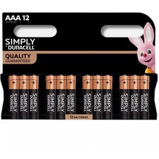 Duracell  AAA Batteries Simply Alkaline Long Lasting LR03 Far Expiry