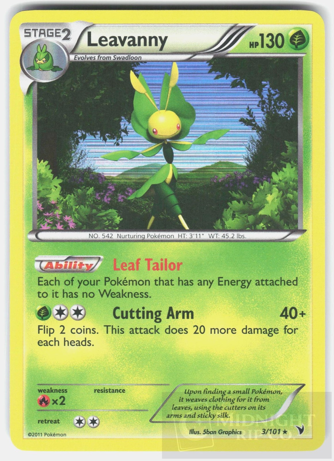 POKEMON LEAVANNY 3 NOBLE VICTORIES HOLO LP