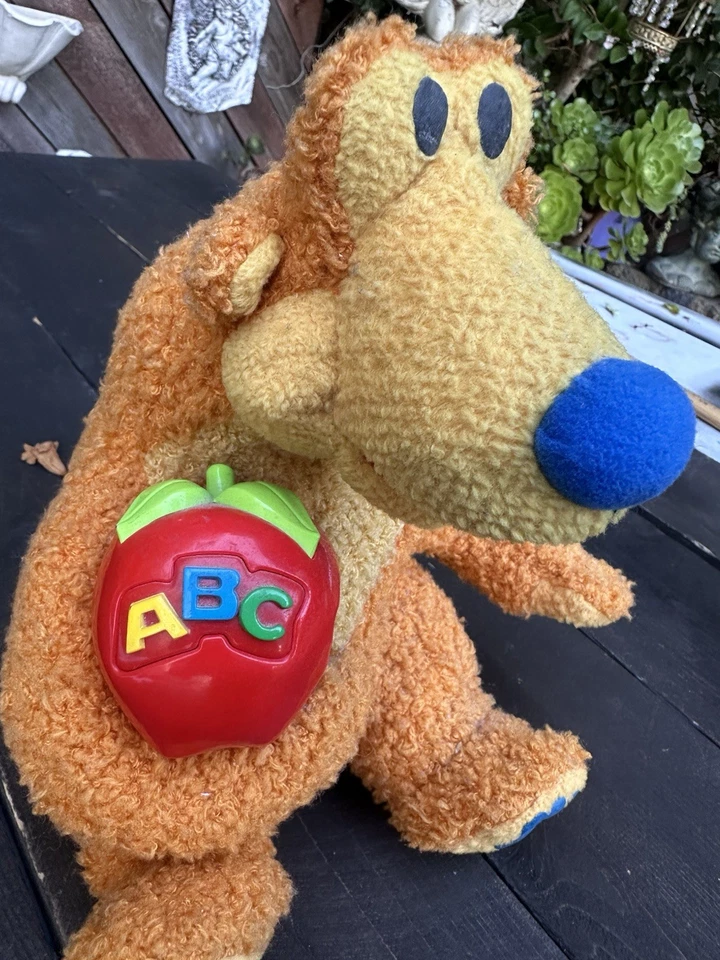 复古 Bear In The Big Blue House 毛绒说话字母熊 10 英寸 2001 年 Fisher Price — 第 3/4 张图片
