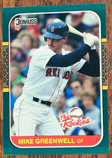 1987 DONRUSS ROOKIES MIKE GREENWELL ROOKIE CARD EXCELLENT TO NR-MINT-NOV805