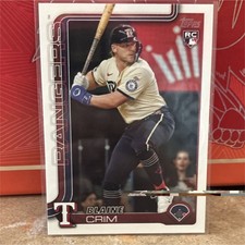 Topps 2025 Update Series Blaine Crim Rookie Texas Rangers US205