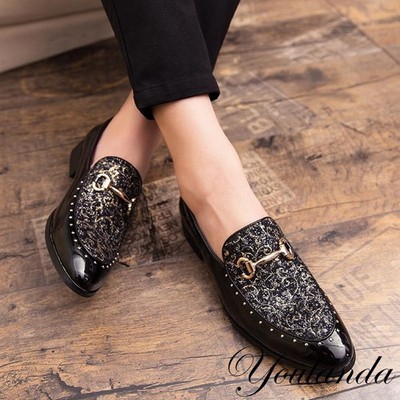 Mens Round Toe Business Dress Fashion Oxfords Slip On Flats Shoes Party Oversize