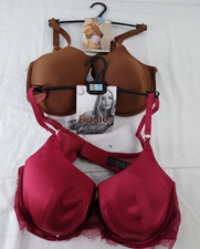 M&S Body x Rosie Women's Bras Size 42C Red Brown Silhouette Lace w/ Satin NEW