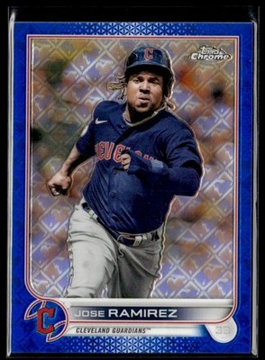 2022 Topps Chrome Logofractor Edition Blue Refractor Jose Ramirez 020/150