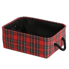 Collapsible Empty Red Christmas Basket Perfect for Gifts & Storage Holiday Decor