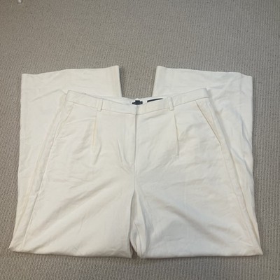J. Crew Women s Size 14 Essential Wide Leg Pant Cream Stretch Soft