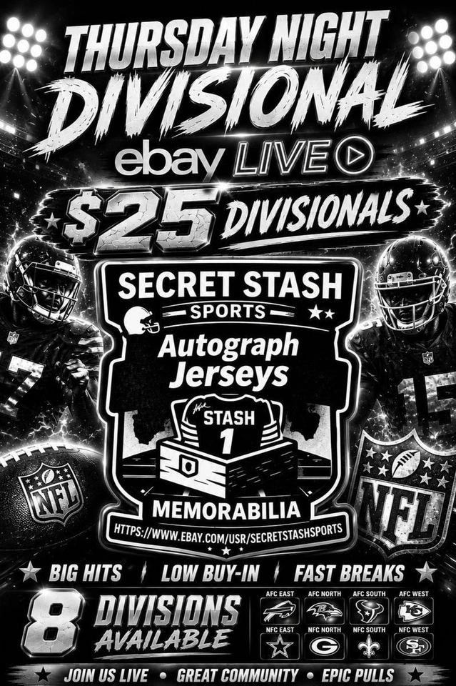 AUTOGRAPHED CUSTOM JERSEY & MINI HELMET DIVISIONALS : LIVE THURSDAY NIGHT