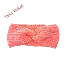 New Knitted Twisted Headband Ear Warmer Mango Chenille Handmade Handcrafted