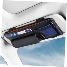 Car Visor Organizer, Multi-Pocket Sunvisor Storage with Sunglass Holder, Black
