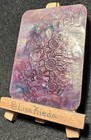 ACEO Original Crayon All Wax and Doily Stamped Painting “Disappearing Dream”  — photo 5