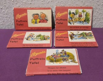 DDR 5x Schautafeln -ARGENTA PUFFREIS TAFEL- MAX & MORITZ SCHAUFENSTER REKLAME 