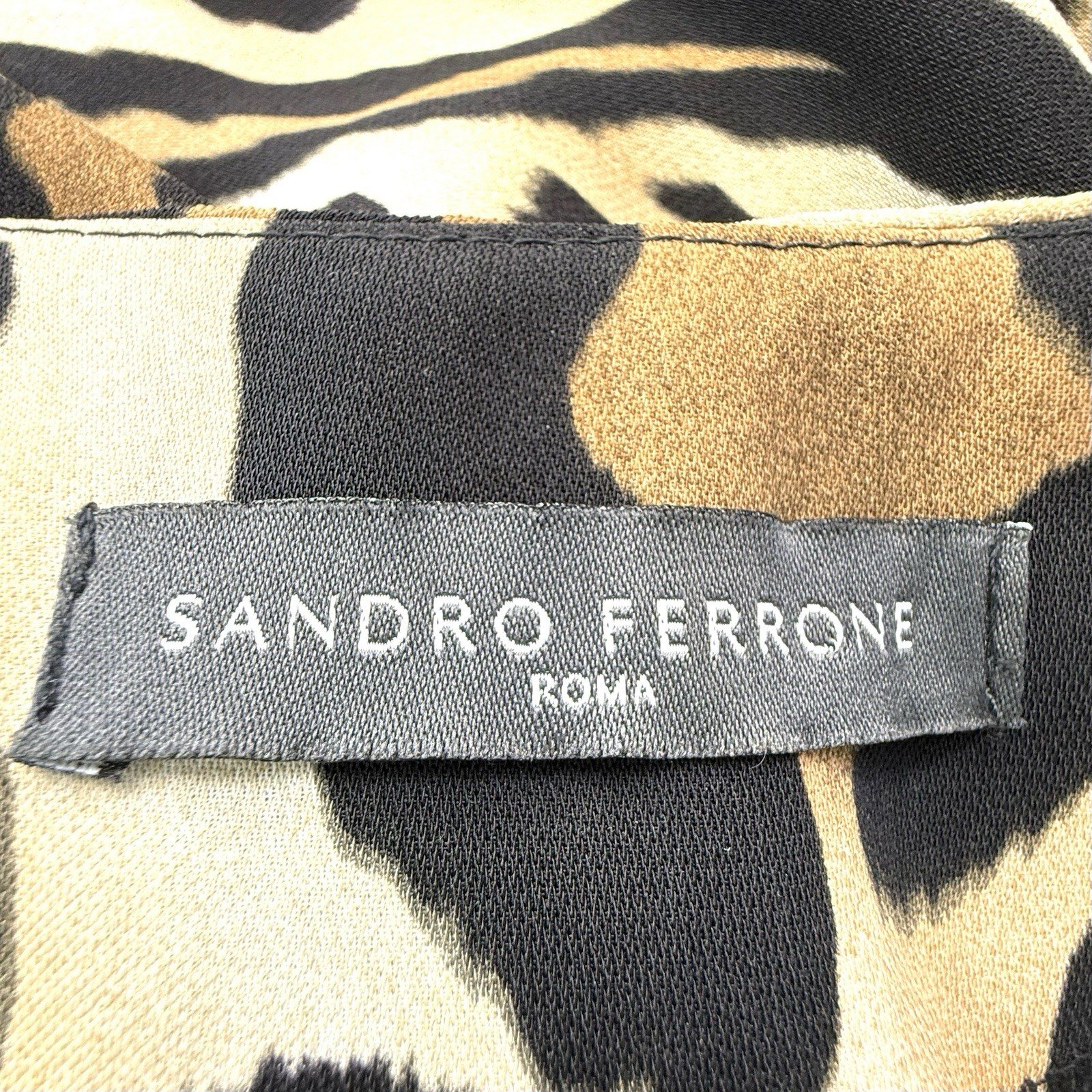 Sandro Ferrone Roma Size M 10 12 Aus (6 8 US) Leopard Print Longline Tunic Top image 8