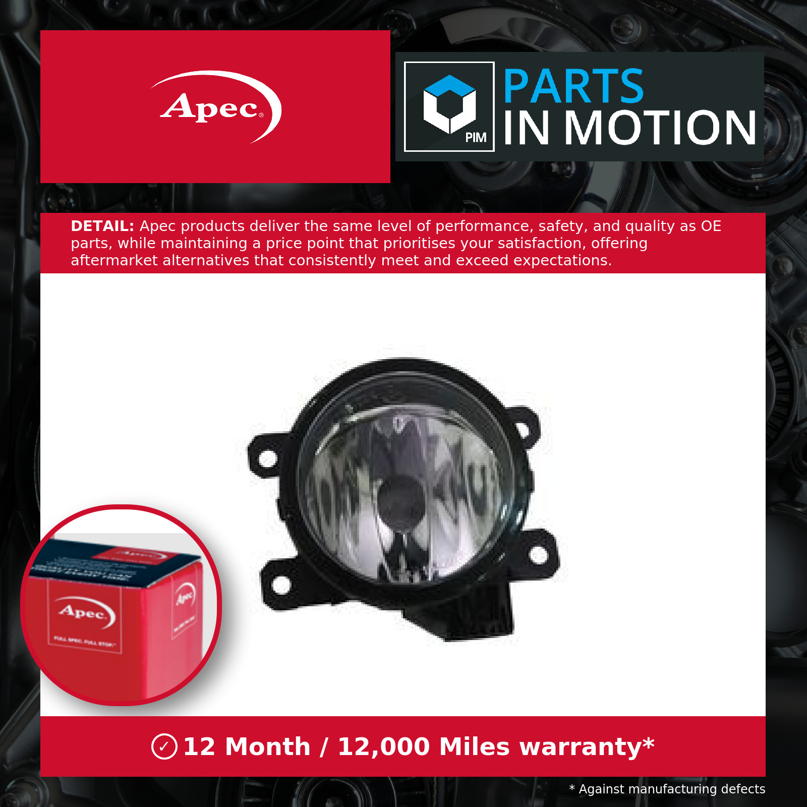 Fog Light Lamp fits CITROEN C-ELYSEE VTi Left or Right 1.2 1.6 1.6D 2012 on Apec - Image 14