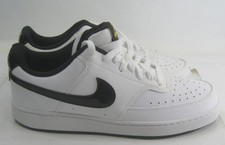Nike Court Vision Low Patent Swoosh White Black Gold DV1899-100 Men Size 9/9.5