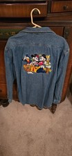 Vintage Disney Store Denim Long Sleeve Button Shirt Unisex Mickey and Friends M