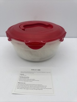Lock & Lock 8 Piece Nesting Bowl Set Red K43375 QVC NEW OPEN BOX