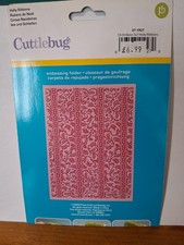USED – CUTTLEBUG by PROVO CRAFT 5 X 7” EMBOSSING FOLDER ‘HOLLY RIBBONS’ (see wri