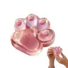 Pink Large Strawberry Cat Paw Squeeze Toy Slow Rebound Sensory Stress Relief Toy
