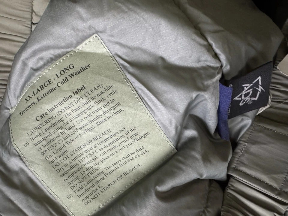 US. Military Extreme Cold Weather Army GEN III Pants Trousers XXLarge Long New - Image 2 of 3