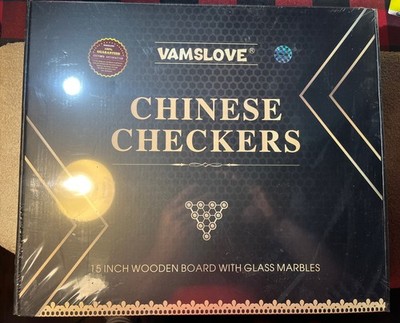 (Sealed)Chinese Checkers 15'' Large Upgraded Version Wooden Game Board,72 Marbles