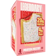 Legendary Foods Protein Pastry - Strawberry 4 Pack Keto Friendly | Gluten-Free