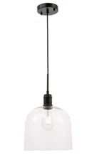 Chandelier Pendant Light Fixture Glass Shade Black Kitchen Island Lighting