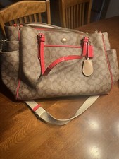 PINK SIGNATURE COACH DIAPER BAG  F35415