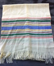 Vintage Midcentury Handloomed Scandinavian Wool Blend Scarf