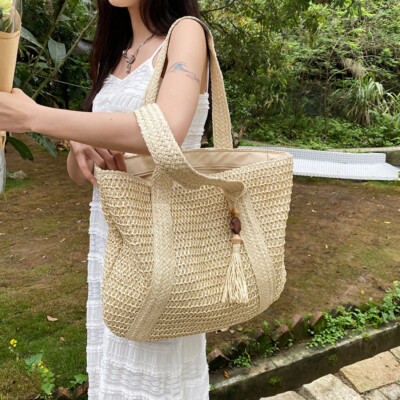 Beach Bag Summer Straw Handbags 2021 Straw Tote Bag Wicker Purses