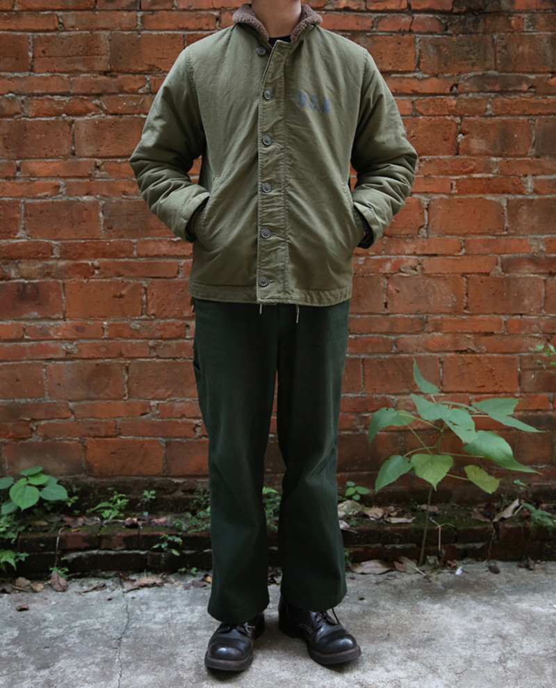 NON STOCK Vintage USN N-1 Deck Jacket Winter Military Navy Cotton Coat For  Men