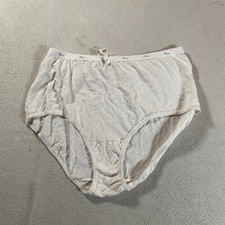 Vintage Hanes Brief Panties Womens 10 White Cotton Hi Rise Stretch K Mart New
