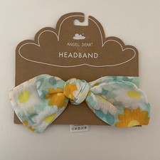 Angel Dear Floral Muslin Knotted Bow Headband Baby Girls Size 0-12 Months NEW